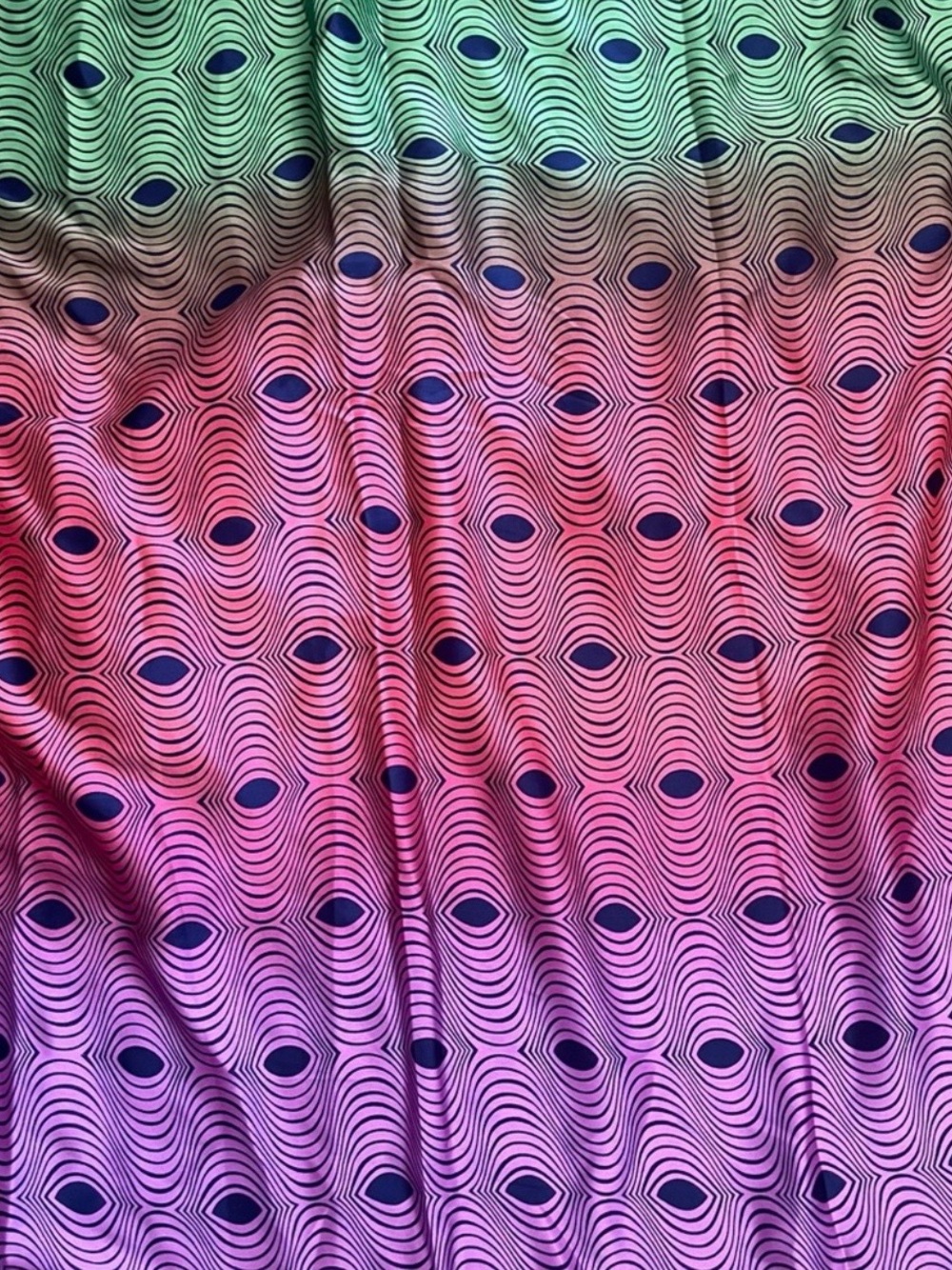 Stylish Colorblock Multicolor Poly Print Satin Fabric